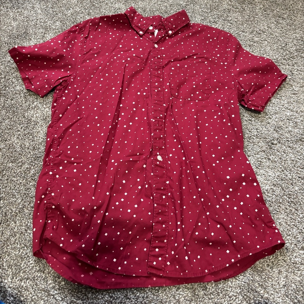 American eagle red button up